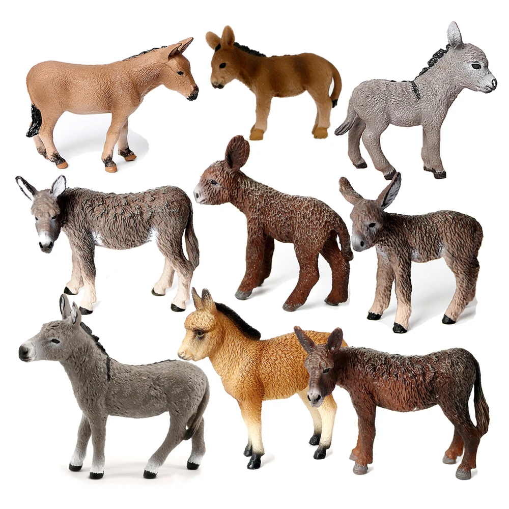 Kids Toys Horse - Donkey Model Toy Animals Figures Farm