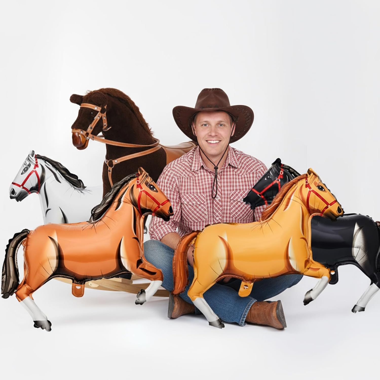 Horse Foil Balloon Western Cow - Kids Toys Horse 评论和价格