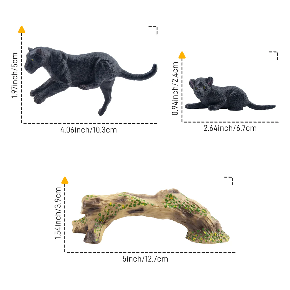 7Pcs Simulation Black Cheetah  - Sandbox Play Set 评论和价格