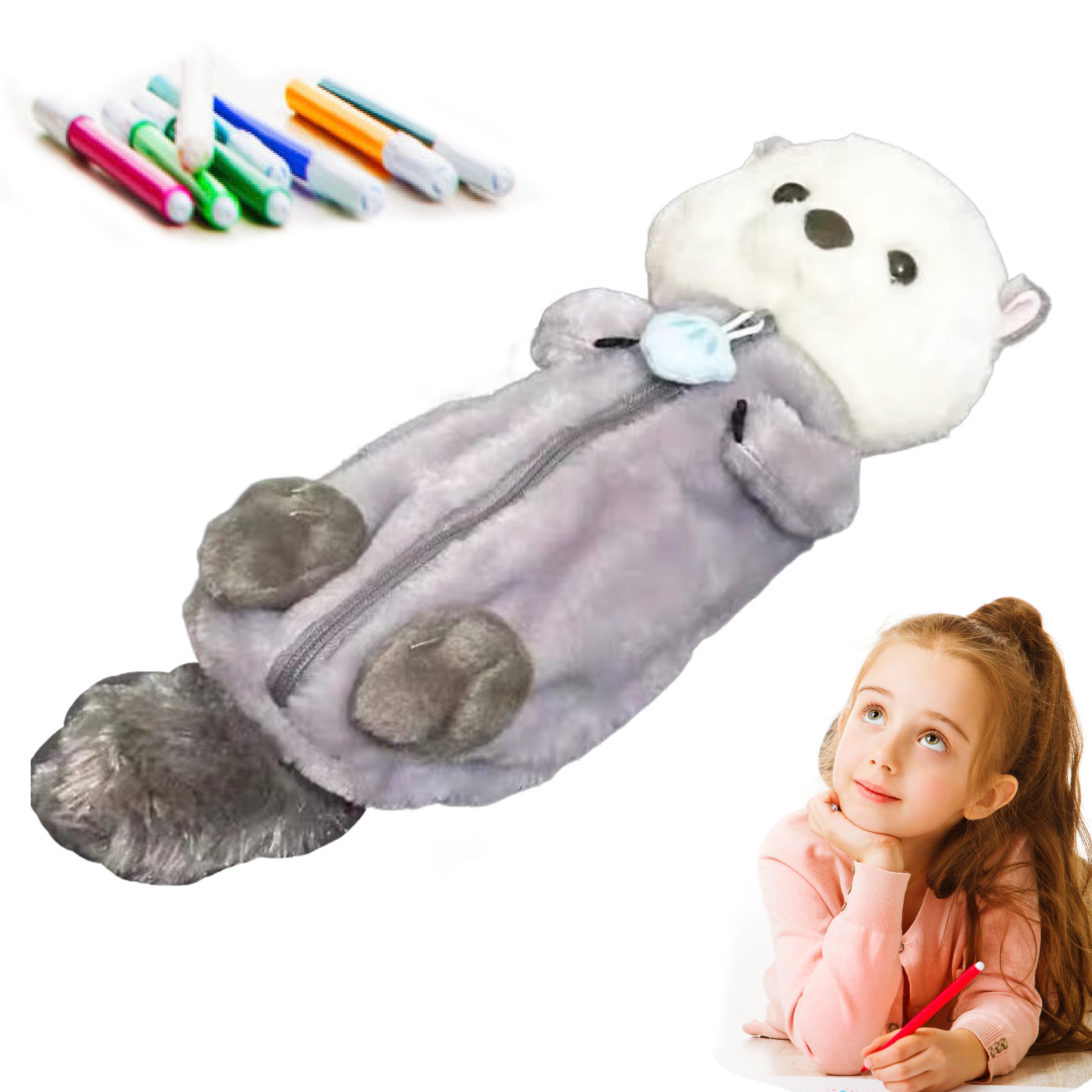 Creative Plush Toy Pencil Case - Kids Toys Bag 评论和价格