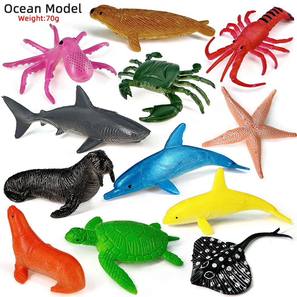 12pcs Ocean Sea Life Set Anima - Sandbox Play Set 评论和价格