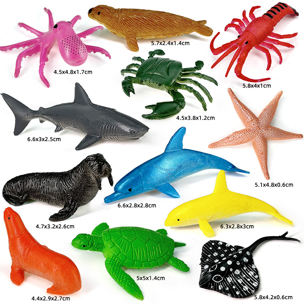 12pcs Ocean Sea Life Set Anima - Sandbox Play Set 评论和价格