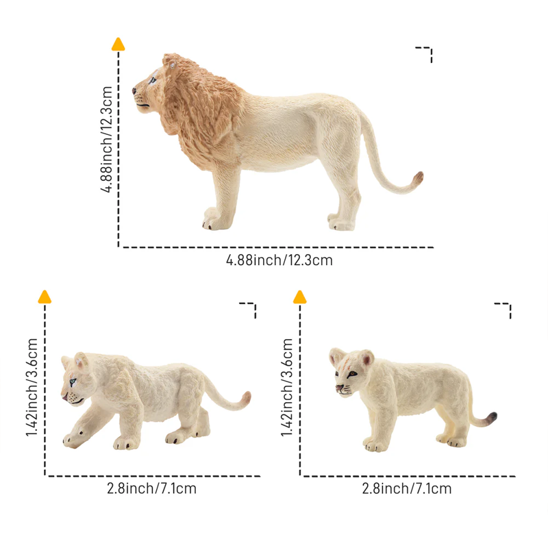 6Pcs Simulation White Lion Fam - Kids Toys Under $5 评论和价格