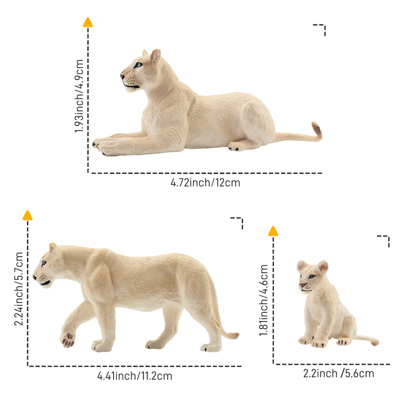 6Pcs Simulation White Lion Fam - Kids Toys Under $5 评论和价格